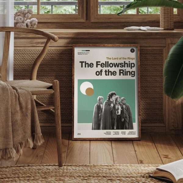 The Lord of the Rings: The Fellowship of the Ring mid-century poster