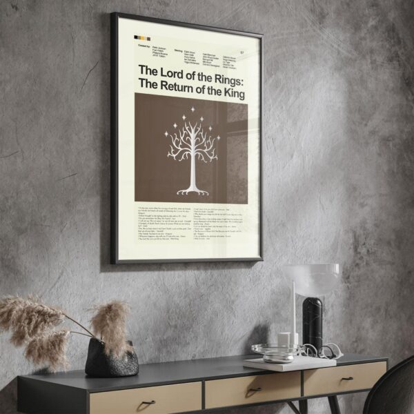 Mid-century modern poster of The Lord of the Rings Return of the King movie