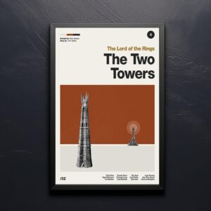 Mid-century poster of The Lord of the Rings: The Two Towers
