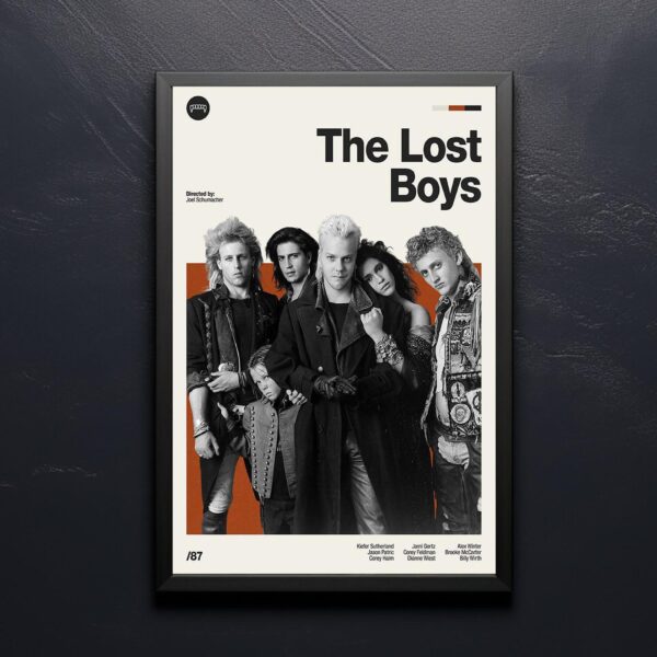 Mid-century poster art of The Lost Boys movie