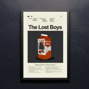 Mid-century modern movie poster for The Lost Boys with vintage design