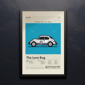 Mid-century modern The Love Bug movie poster by 20th Century Studios
