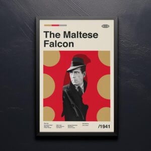 Mid-century poster of The Maltese Falcon movie
