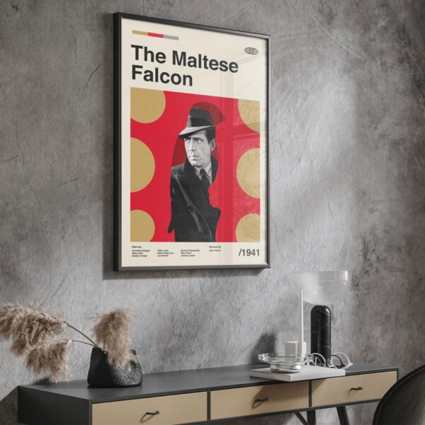 Mid-century poster of The Maltese Falcon movie