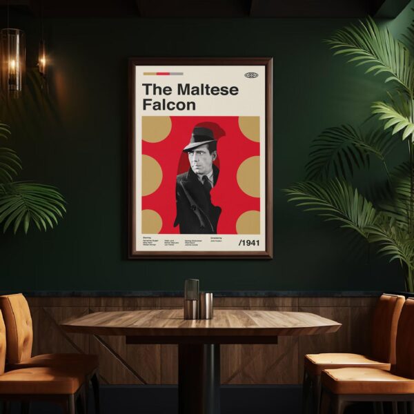 Mid-century poster of The Maltese Falcon movie