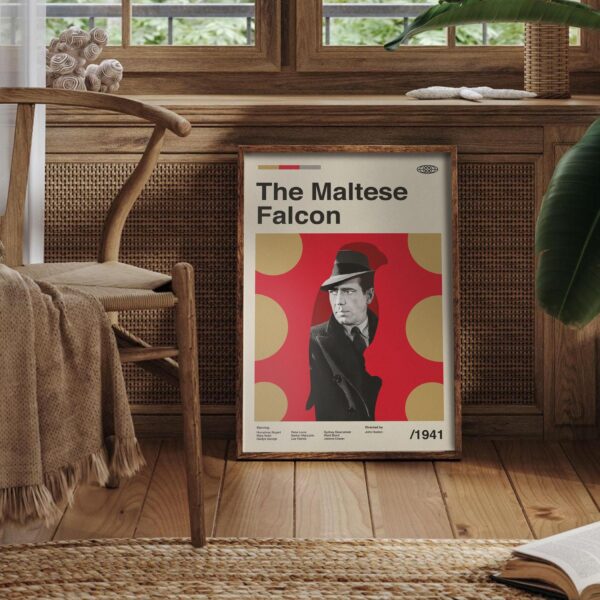 Mid-century poster of The Maltese Falcon movie