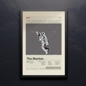 Mid-century modern style poster of The Martian movie cover art