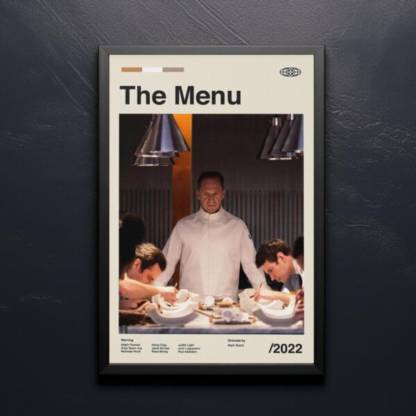 The Menu Movie Poster - retro mid-century artwork
