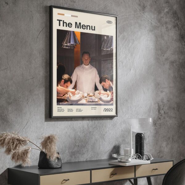 The Menu Movie Poster - retro mid-century artwork