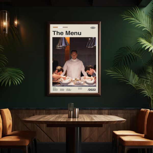 The Menu Movie Poster - retro mid-century artwork