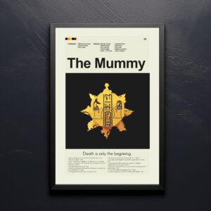 Mid-century modern poster of The Mummy movie artwork