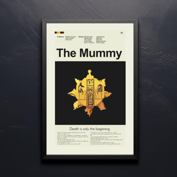 Mid-century modern poster of The Mummy movie artwork
