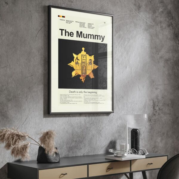 Mid-century modern poster of The Mummy movie artwork