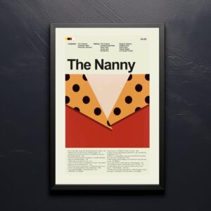 Mid-century modern poster of The Nanny movie in retro style