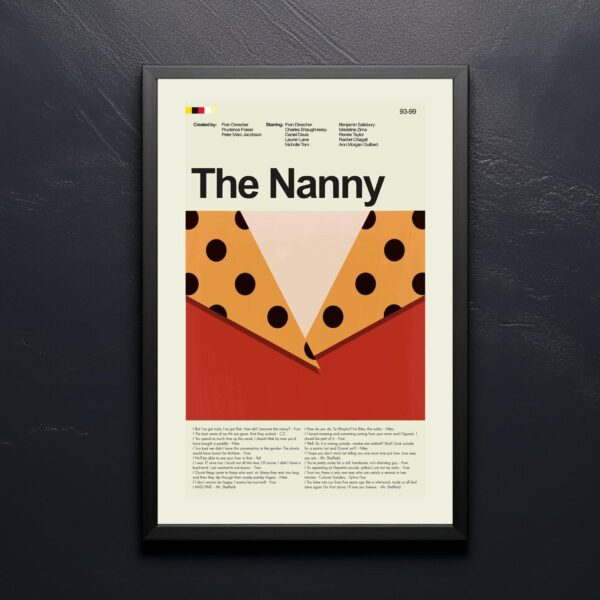 Mid-century modern poster of The Nanny movie in retro style