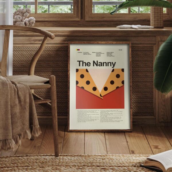 Mid-century modern poster of The Nanny movie in retro style