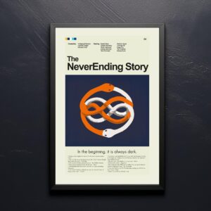 The NeverEnding Story mid-century modern movie poster art print