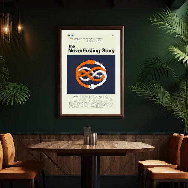 The NeverEnding Story mid-century modern movie poster art print