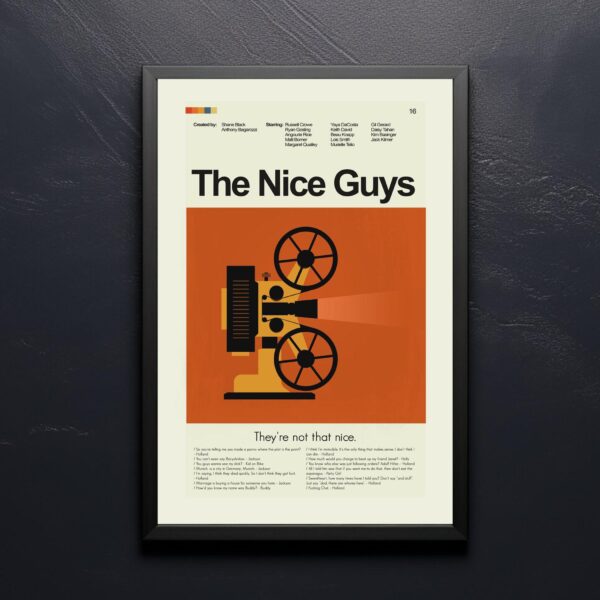 Mid-century modern style poster for The Nice Guys movie