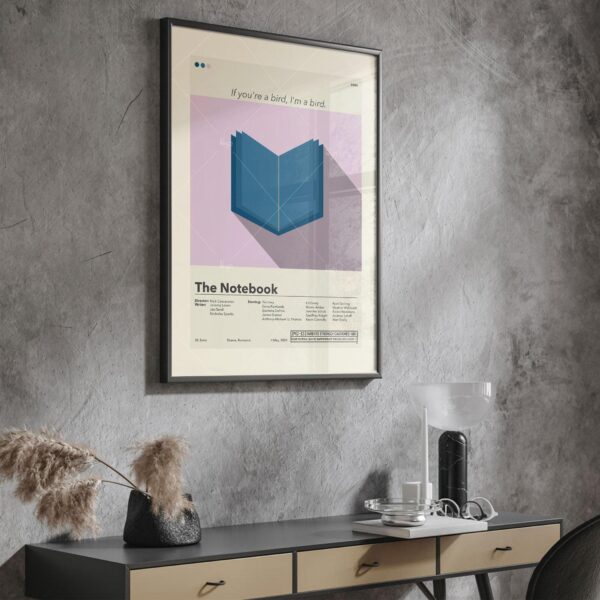 Mid-century modern style poster for The Notebook movie