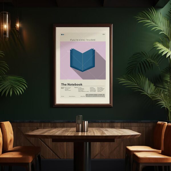 Mid-century modern style poster for The Notebook movie