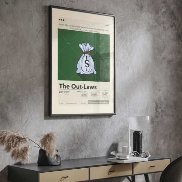 Mid-century modern The Out-Laws movie wall art poster