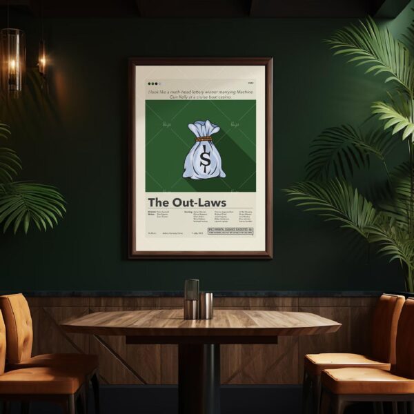 Mid-century modern The Out-Laws movie wall art poster