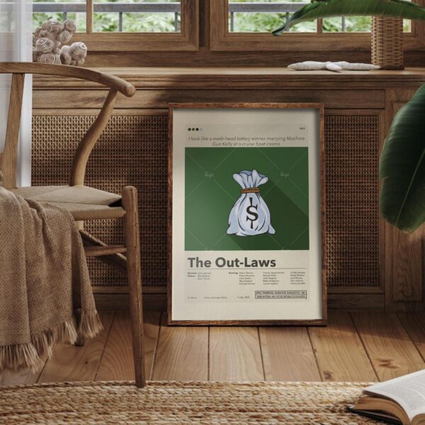 Mid-century modern The Out-Laws movie wall art poster