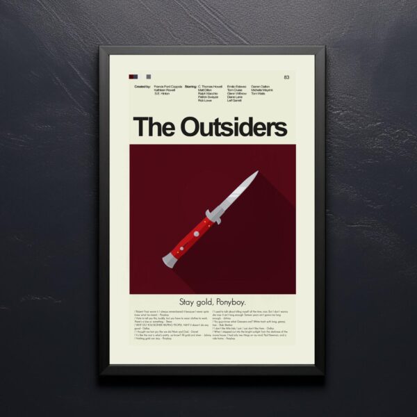Mid-century modern vintage poster of The Outsiders movie