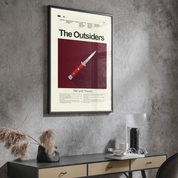 Mid-century modern vintage poster of The Outsiders movie