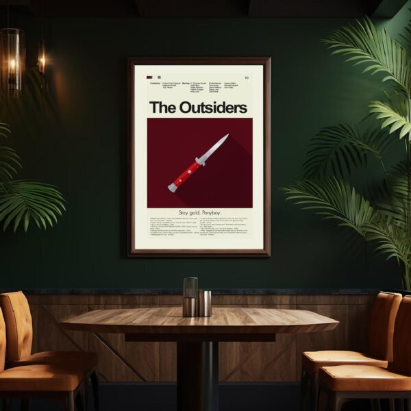 Mid-century modern vintage poster of The Outsiders movie