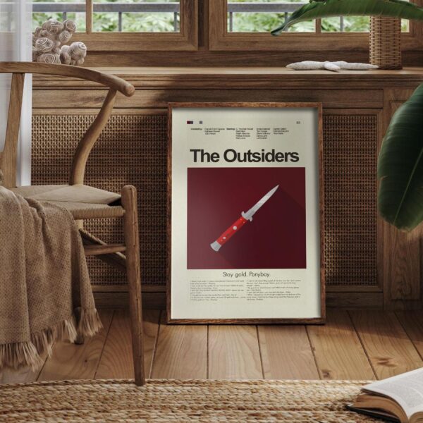 Mid-century modern vintage poster of The Outsiders movie