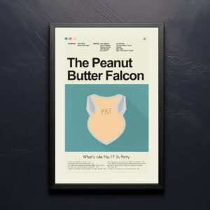 Mid-century modern style poster for The Peanut Butter Falcon movie