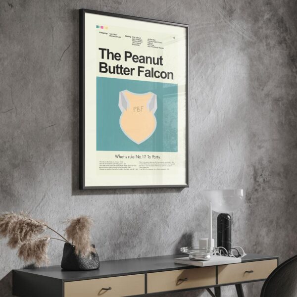 Mid-century modern style poster for The Peanut Butter Falcon movie