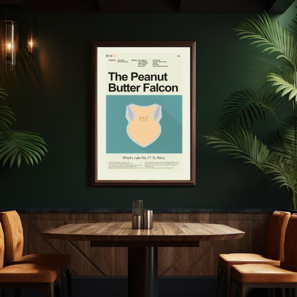 Mid-century modern style poster for The Peanut Butter Falcon movie