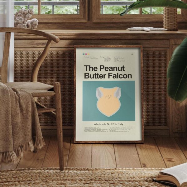 Mid-century modern style poster for The Peanut Butter Falcon movie