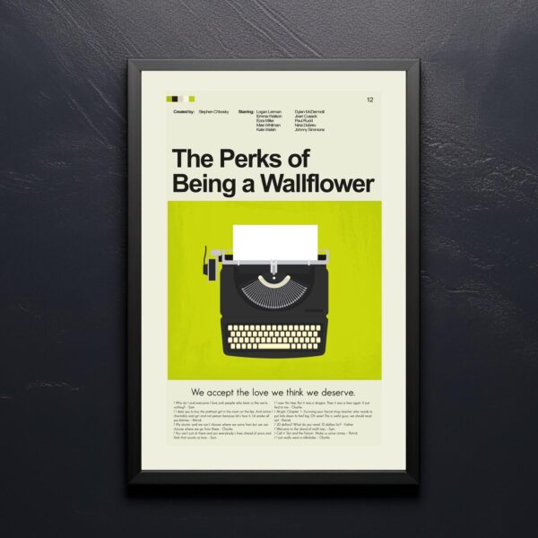 Mid-century modern style poster of The Perks of Being a Wallflower movie