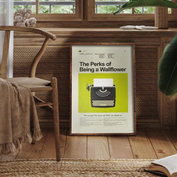 Mid-century modern style poster of The Perks of Being a Wallflower movie