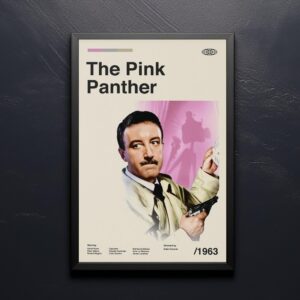 Mid-century poster of The Pink Panther movie