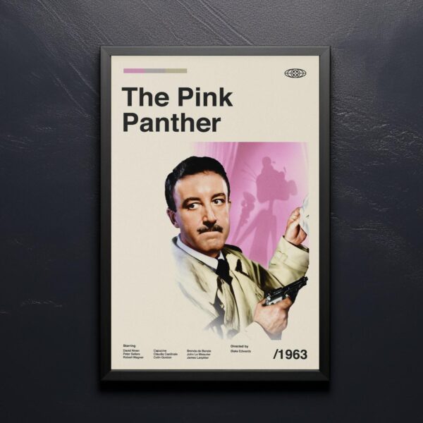 Mid-century poster of The Pink Panther movie