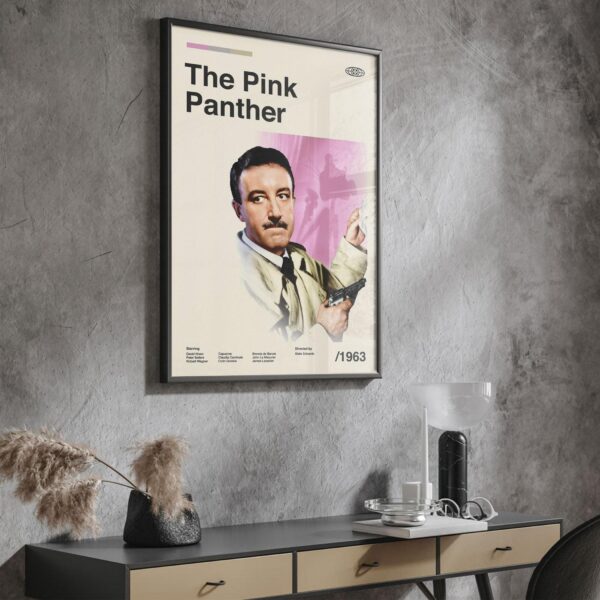 Mid-century poster of The Pink Panther movie