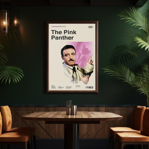 Mid-century poster of The Pink Panther movie