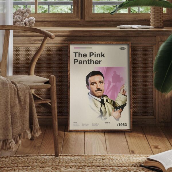 Mid-century poster of The Pink Panther movie