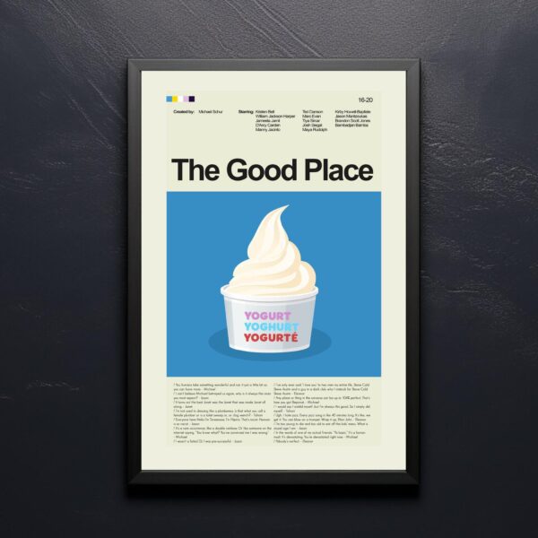 Vintage mid-century modern movie poster titled The Place Is Good!