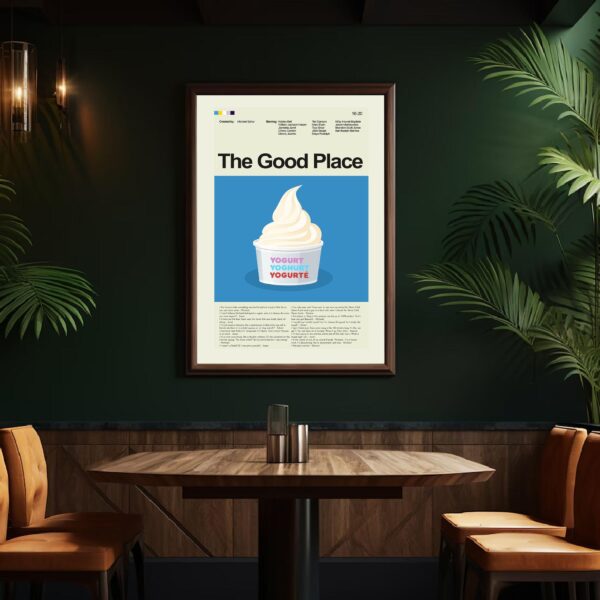 Vintage mid-century modern movie poster titled The Place Is Good!