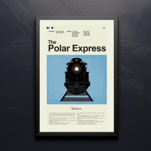Vintage mid-century style poster of The Polar Express movie