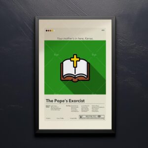 Mid-century modern style movie poster for The Pope's Exorcist