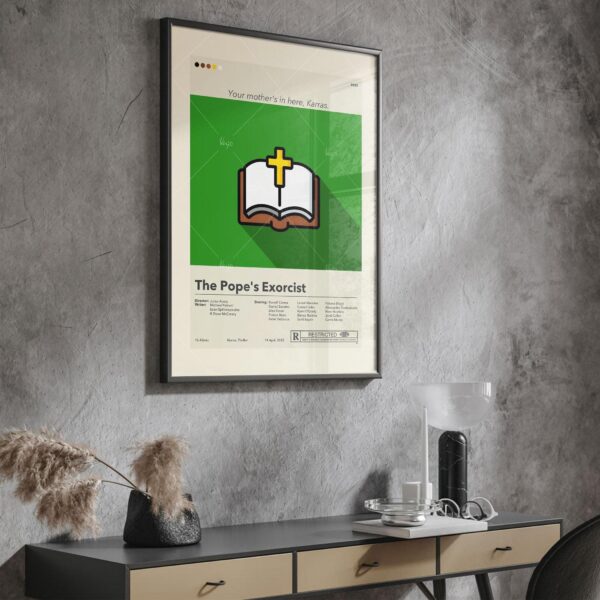 Mid-century modern style movie poster for The Pope's Exorcist