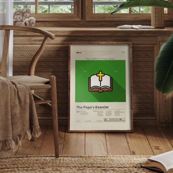 Mid-century modern style movie poster for The Pope's Exorcist