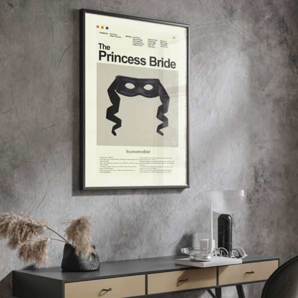 The Princess Bride mid-century modern style movie poster design